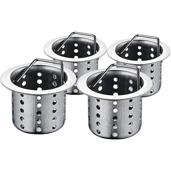 Badekarssi (4-pak), 3,2 cm til 4,6 cm prop til badekar, hårfangerfilter i rustfrit stål, afløbshårfanger til badekarvask