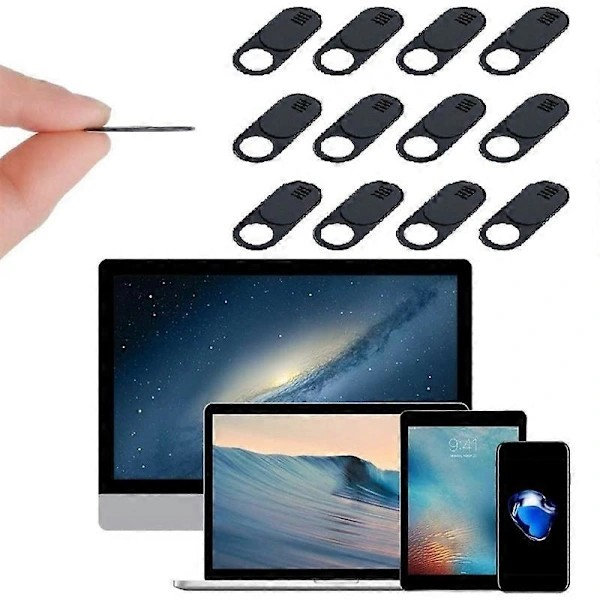 12-pak Ultratyndt Design Webcam Cover til Bærbar, PC, , , Computer, , Pro - Sort