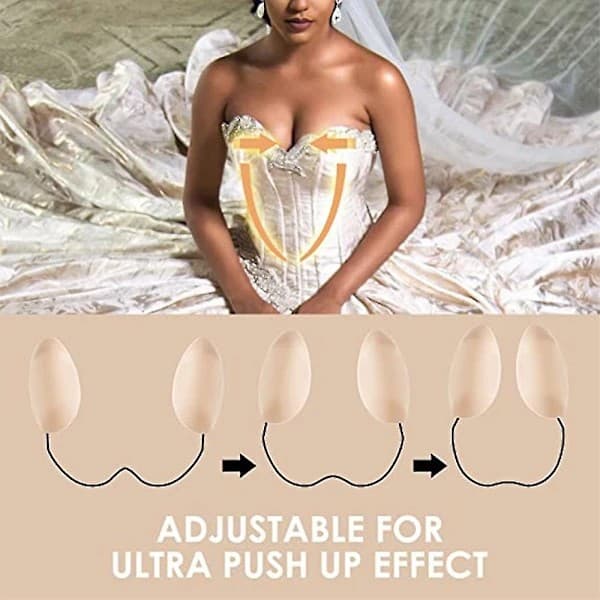 Push Up Frontless Bra Kit Syvä U-rintaliivisarja Piilotetut rintaliivit Iho MUSTA U