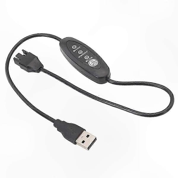 USB 5V til 12V Boost Blæserkabel, 3-trins Justerbar 4-bens Blæseradapter til PC-køling