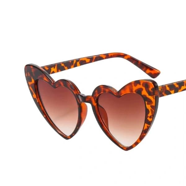 Briller - Festivalbriller - Ingen UV-beskyttelse - Hjerteformede - 1 stk - Leopard