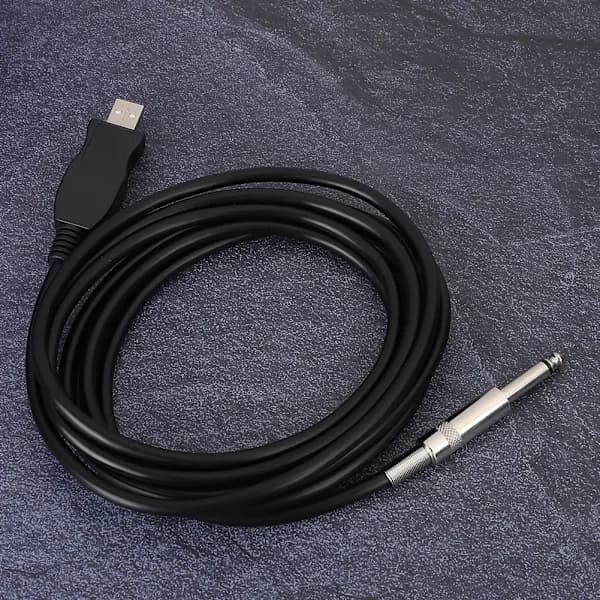 Bärbar gitarr USB-ljudkabel Datoranslutningskabel Instrumentadapter Svart 300cm