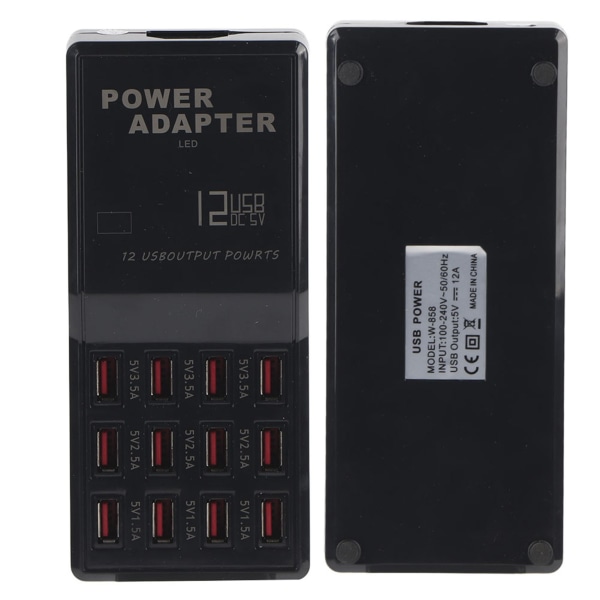 12-portars multi USB laddstationsnav för mobiltelefon surfplatta (110-240V)UK