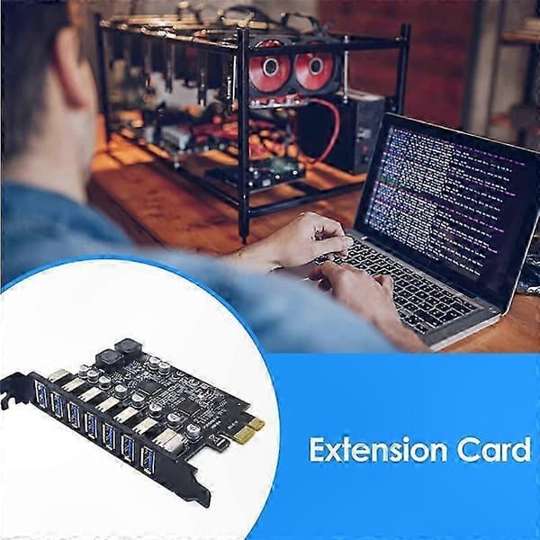PCI-E till 7-portars USB 3.0 expansionskortadapter med USB 3.2-stöd