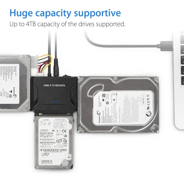 USB IDE -sovitin (USB 3.0 - SATA IDE) kiintolevysovitinyhdistelmä