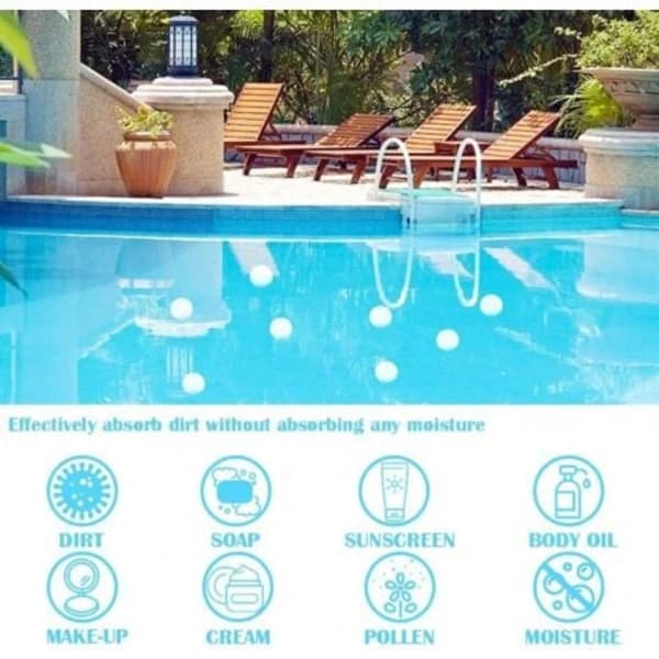 4-pak genanvendelige olieabsorberende bolde til spa, vaskbare olieabsorberende svampebolde til pool, jacuzzi, spa, badekar spa