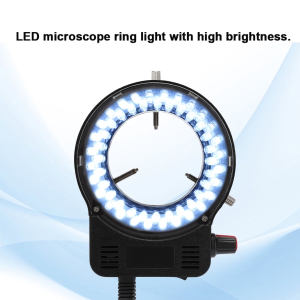 LED 52 Lamp Beads Justerbar Mikroskop Ring Light High Brightness Lamp (US 110-240V)
