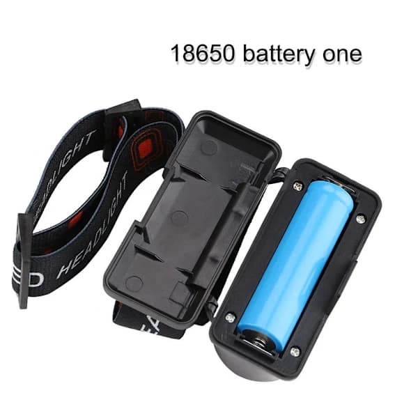 Lett og hendig hodelykt (COB/XPE LED) USB-lading Svart