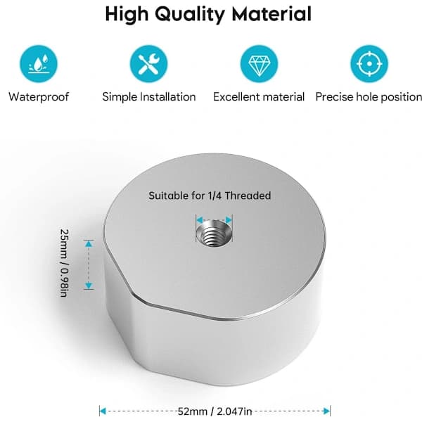 Starlink Mini aluminium stativadapter – 1/4\"-20 & 3/8\"-16 gevind, til rørmontering