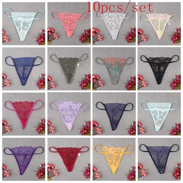 10 kpl satunnaisia seksikkäitä alusvaatteita G-string
