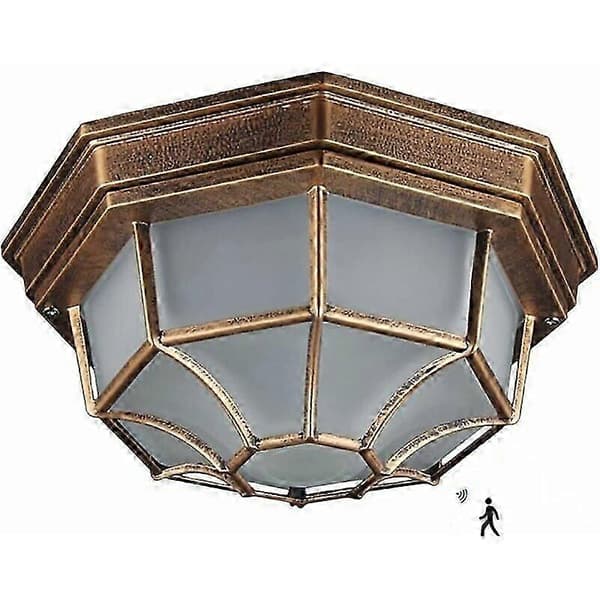 12W Udendørs LED Væglampe Bevægelsessensor og Klassisk Bronze Design (Hvid)