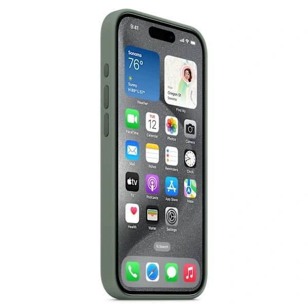 Magnetisk silikonecover til iPhone 15 Pro Max kompatibel med MagSafe - Perfekt grøn iPhone 15 Pro Max