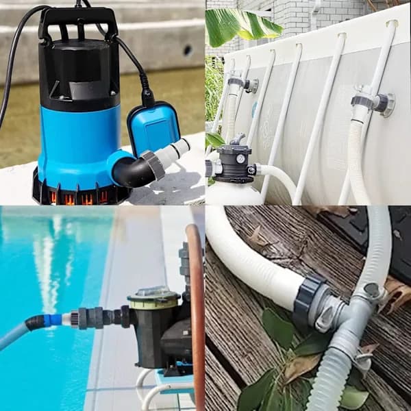 Poolslangeadaptere - Til poolvarmepumpe - 32 mm & 38 mm poolslangetilslutning - Erstatningstilbehør