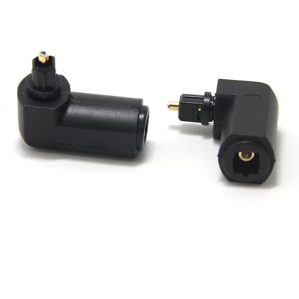 Toslink Digital Optisk Lydkabeladapter Hann til Hunn Rett Vinkel 90 Grader (5-pakning)