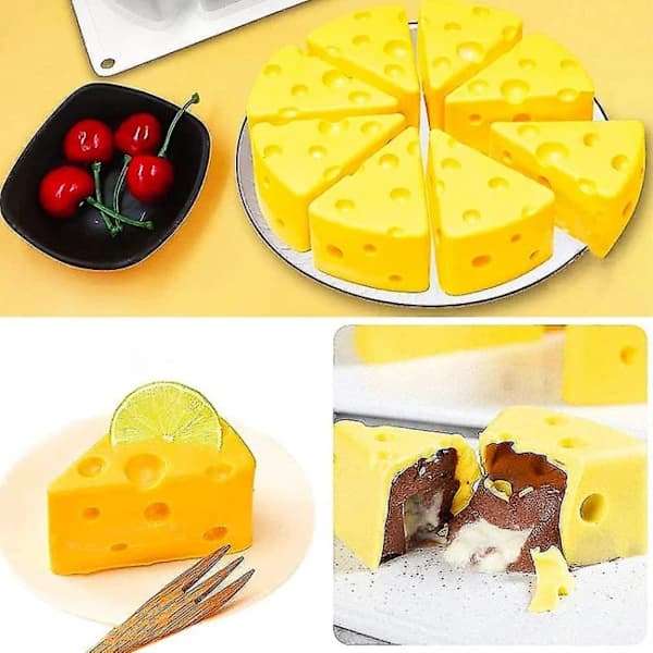 3D Tecknad Ostform - Silikonkakform, 8-håls Non-Stick