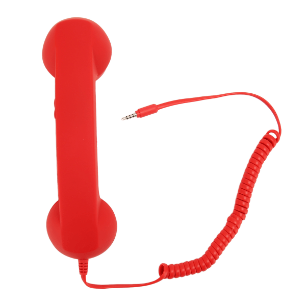 Retro telefonmottagare Professionell 3,5 mm kontakt Strålningssäker trådbunden mobiltelefonlur för smartphone PC Röd