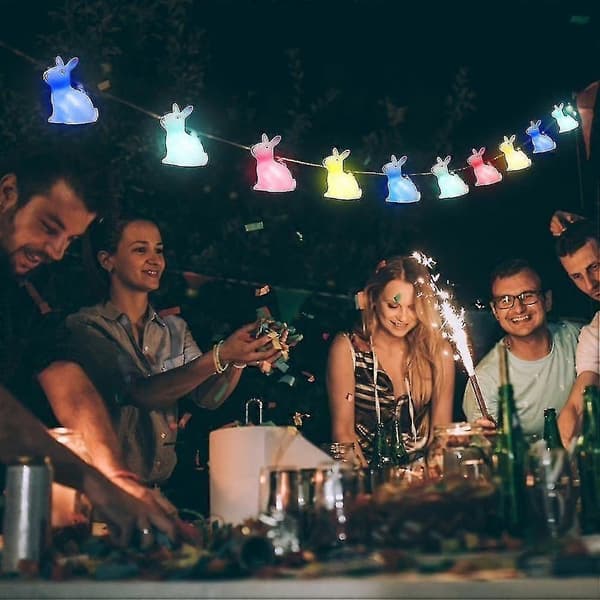 10-LED påskehare lyslenke for festlig dekor