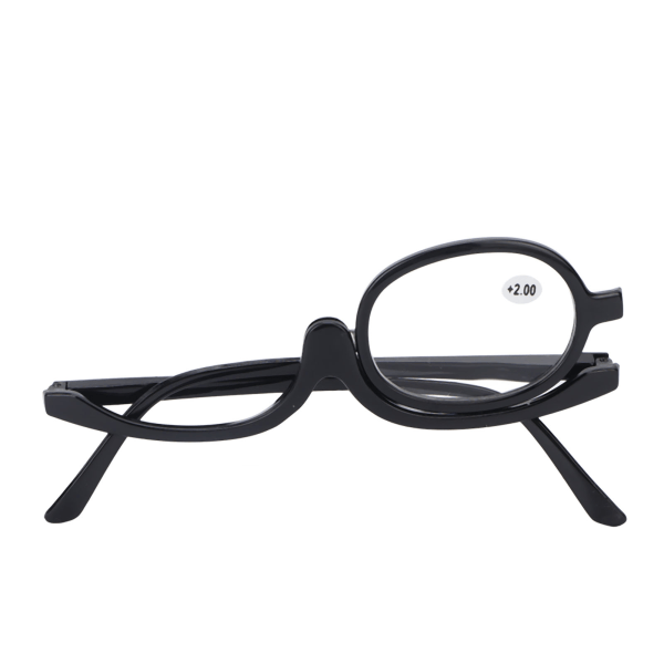 Förstoringsglasögon Sminkglasögon Flip Down-lins Fashionabla smink Enkelsidiga glasögon Svarta(+2,00 )