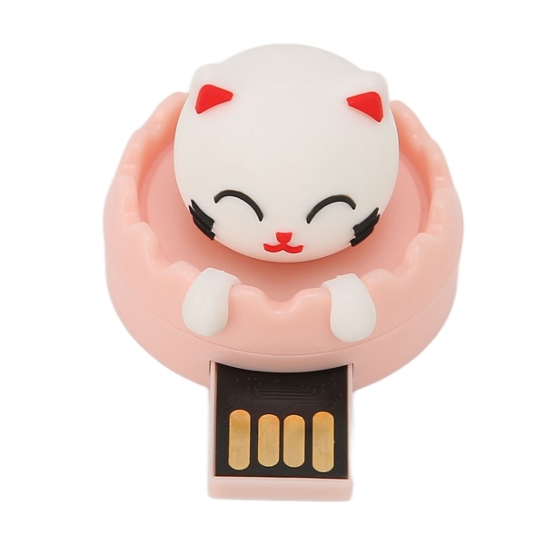 U DISK USB2.0-gränssnitt Hot Swap Cat Cartoon Style Portabel Vibrationsbeständig Flash-enhet för säkerhetskopiering av filer (Cat Circle Buckle 32GB)