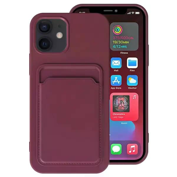 Smidigt fodral med kortfack - iPhone 12 Lila