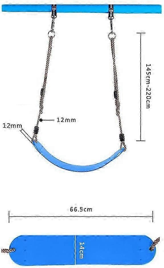 Børnegynge med reb Fleksibelt EVA-materiale 66x14cm Maks. belastning 150kg (blå)