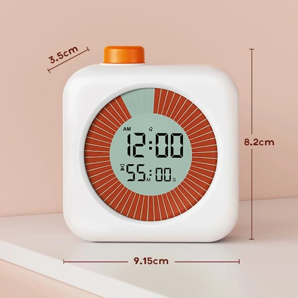 Digital Visuel Timer 3-i-1 – Timer, Ur og Vækkeur, 60-minutters Nedtælling, til Børn og Hjem, Pink