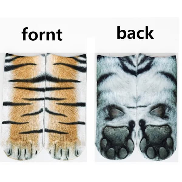 Dyrefodssokker - Sjove 3D Dyresokker Kat
