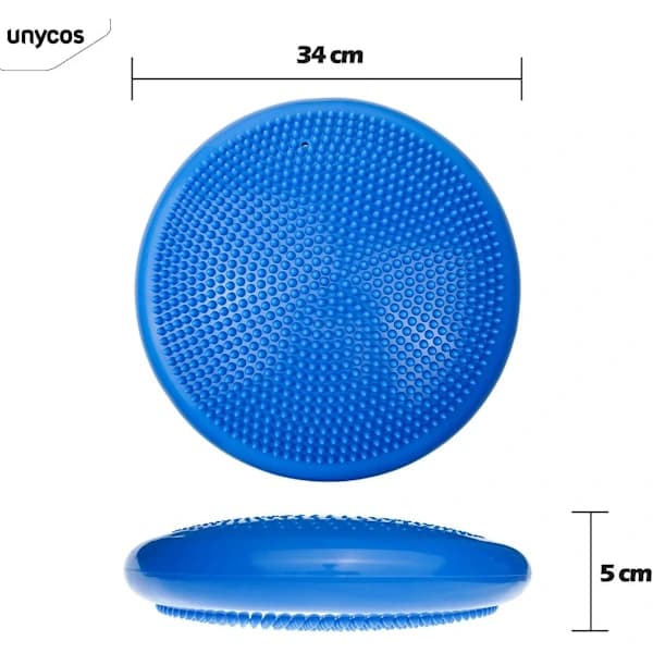 Balansmatta, perceptionsmatta, blå 34cm - uppblåsbar matta, yogamatta