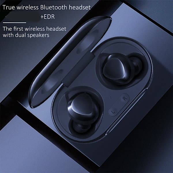 Trådløse Bluetooth 5.0 hodetelefoner Hifi Stereo Headset med doble mikrofoner