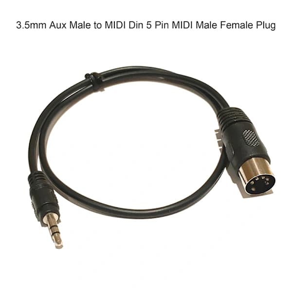 3,5 mm Stereo Jack til Kabel Aux Han til MIDI Din 5 Pin MIDI Han