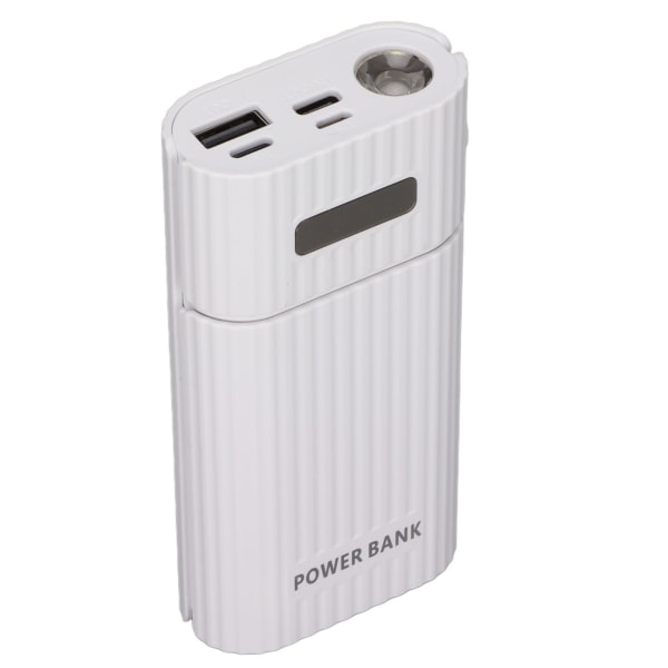 H02 2x 21700 Batterilåda 3 Port Input DIY USB Power Bank Kit Batteriladdare för CellphoneWhite