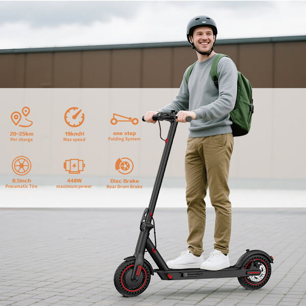 Elskoter med terrängdäck BOGIST M1 Elite 8.5-tums,448W motor, 36V10.4AH batteri,maxhastighet 30km/h,Fällbara stavar,Graffitiversion av APP Röd