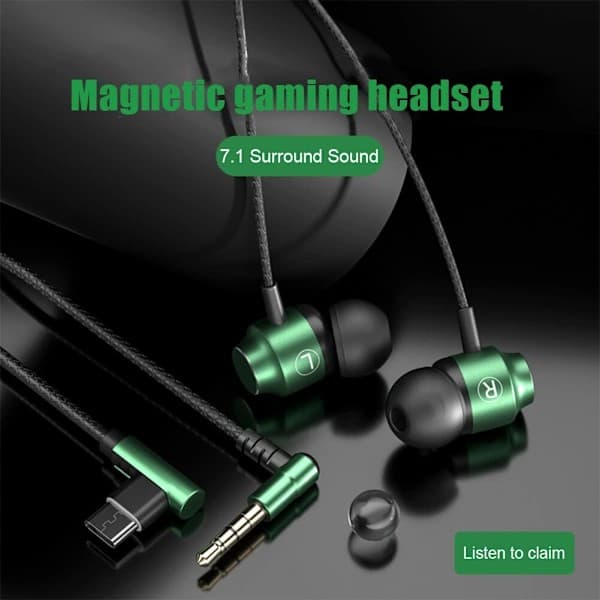 Gaming Grön Metall HiFi Bas Stereo 3,5 mm Typ CE Grön/3,5 mm
