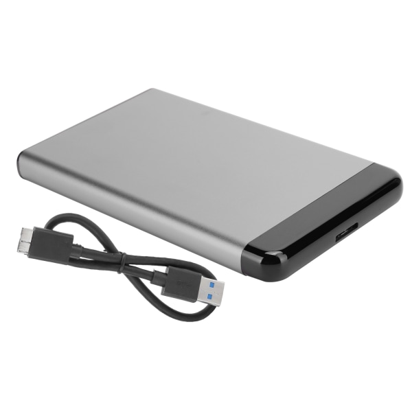 Mobil hårddiskhölje USB3.0 Bärbar 2,5-tums SSD/HDD SATA Aluminiumlegeringshölje 8TB Gris foncé