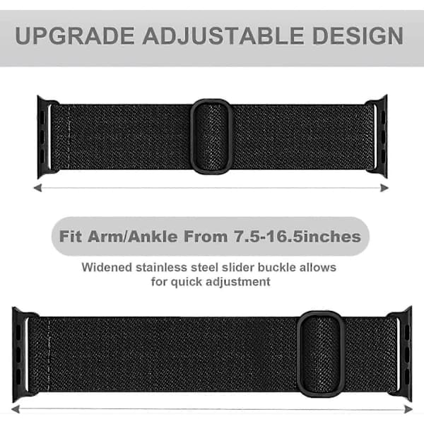 2025 Seneste Model Elastisk Ankel-/Armbånd Kompatibel med Apple Watch 49mm 46mm