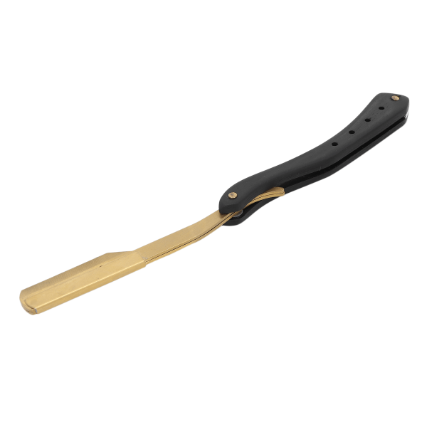Frisör i rostfritt stål rakkant rakhyvel Män Vikbar manuell rakapparat (utan blad) Guld