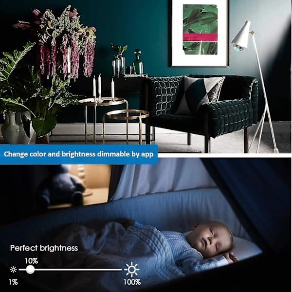 Älylamppu Bluetooth-kaiuttimella Langaton ohjaus Valo Monivärinen