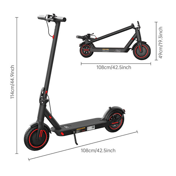 Elskoter med terrängdäck BOGIST M1 Elite 8.5-tums,448W motor, 36V10.4AH batteri,maxhastighet 30km/h,Fällbara stavar,Graffitiversion av APP Röd