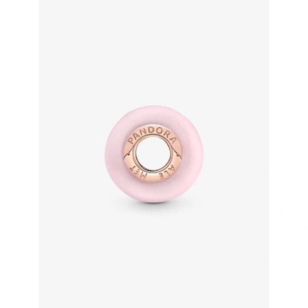 Pandora - Matt rosa Muranoglasberlock - 14k roséguldplätering