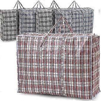 5-pack starka extra stora jumboförvaringsväskor med dragkedja, återanvändbara 60 x 60 cm