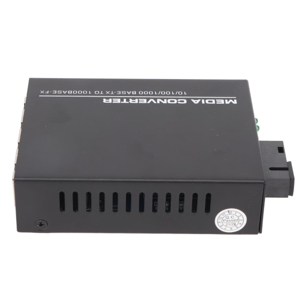 Ethernet Media Converter Tx1310nm/Rx1550nm 10/100/1000M Single Fiber Singlemode DC5V1A Fiber till Ethernet Converter 100‑240V EU-kontakt