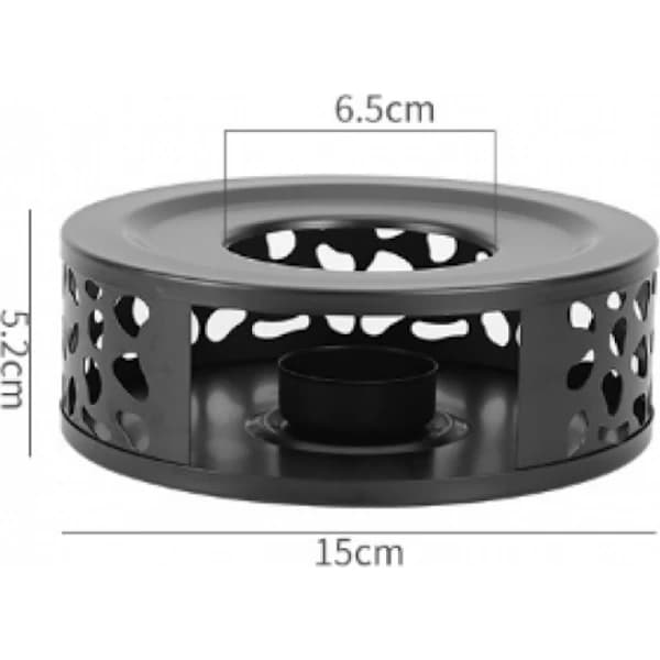 Telysholder – Tekannevarmer – Varmer – Rustfritt stål – Svart – 15 cm