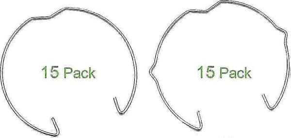 Pakke med 30 festeklips for GU10 MR16-lamper - 50 mm fjærringer for LED-spotter