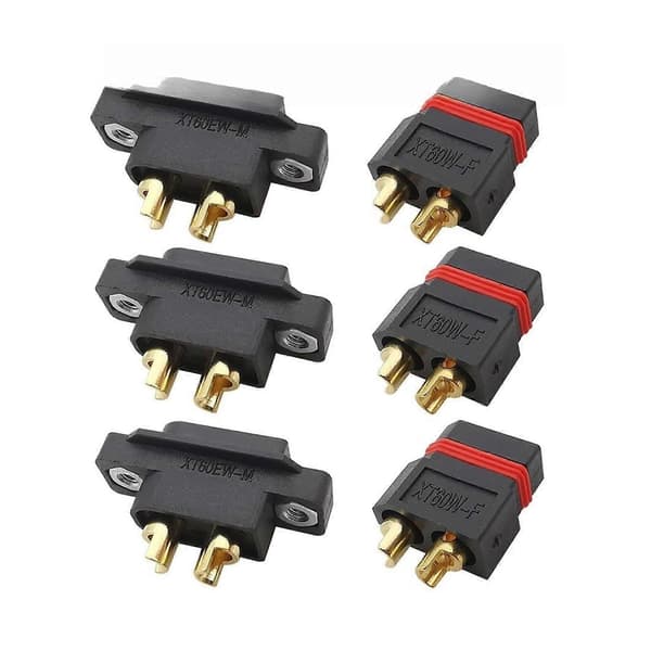 XT60EWM XT60WF Gullbelagte RC Batterikontakter Hann og Hunn Plugger for FPV Drone Quadcopter 3 Par