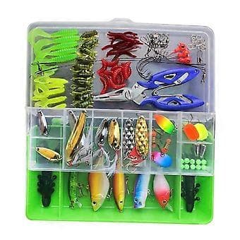 101x Tackle Jig Hooks Tackle Box Fiskeutstyr hvit