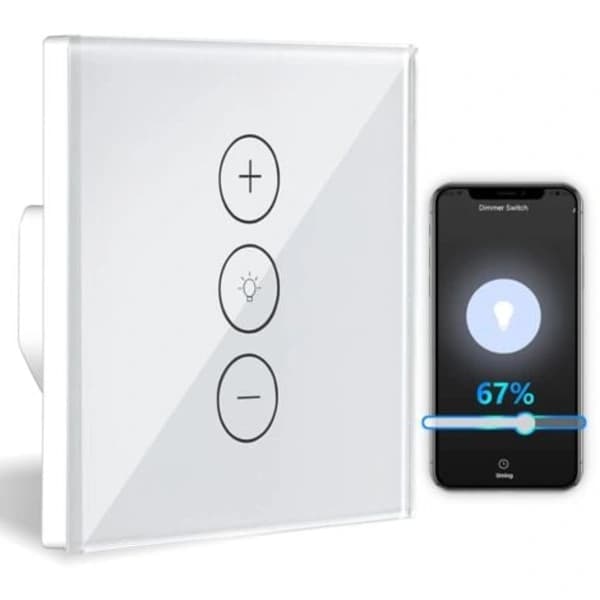 TS-Dimmer, WiFi lysdæmper med procentfunktion og timerfunktion, forsænket stemmestyret WLAN lysdæmper