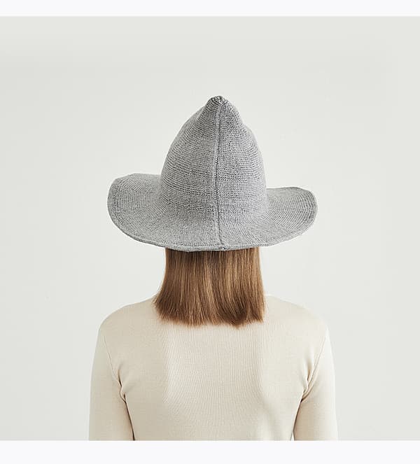 Dame trollmannhatt (grå, 56-58 cm), ull voksenhatt