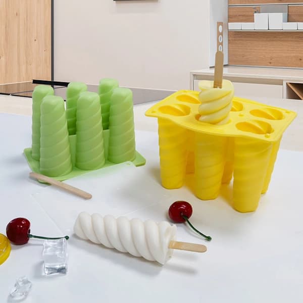 Huller Is Silikoneforme DIY Isbakke Iskubeforme Ispindeforme Fødevaregodkendt Materiale Form Håndlavede Gadgets Gul