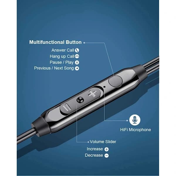 Støyreduserende kablede ørepropper med mikrofon, kompatible med Samsung Galaxy S10 S9 Plus Note 9 A10e A11 A12 A13 A03S A31 A51 A52