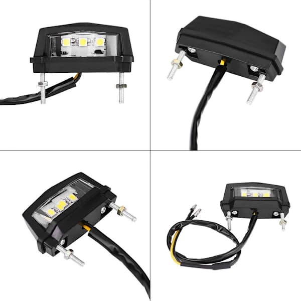 12V Universal Motorcykel LED Nummerplåtsbelysning Bakljus Vit